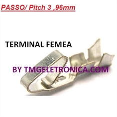 Terminal KK FEMEA Passo 3,96mm, Uso em CONECTOR KK 3,96mm, Crimp Terminal Contact Female, Terminal KK - Passo, Pitch 3,96Mm - Term. FEMEA p/ Conectores passo (3.96Mm)/ Valor unitario!!!